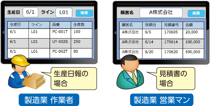 実績検索・フリー検索項目設定