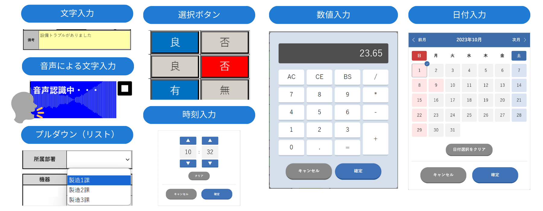 入力機能の写真